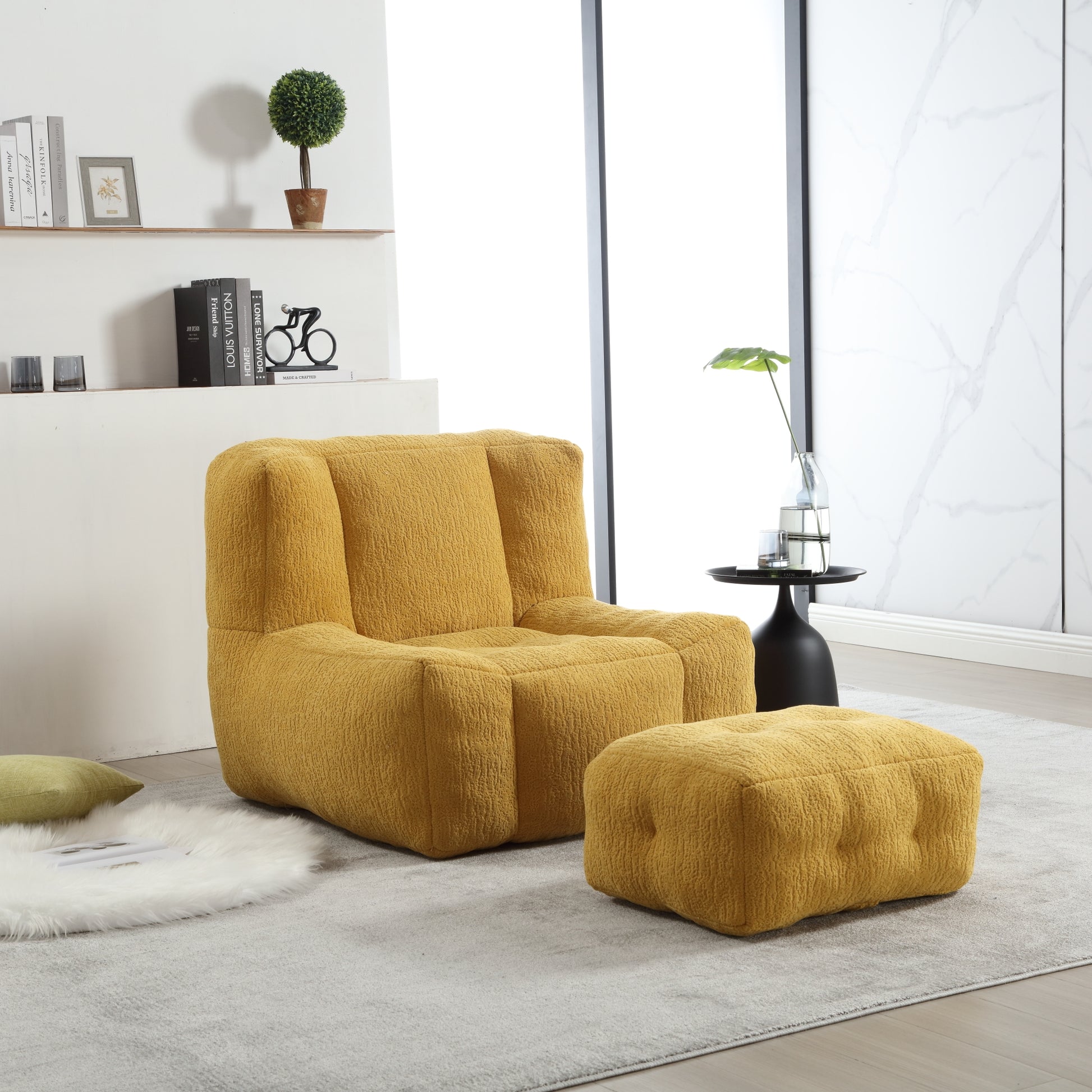 Fluffy bean bag chair