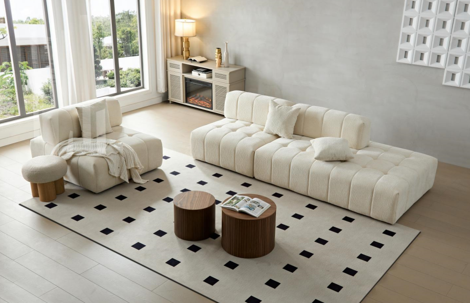 Modern Piano Key White Sofa