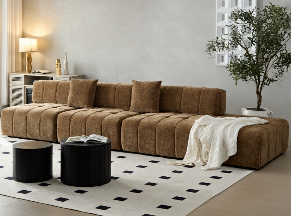 Modern Piano Key White Sofa