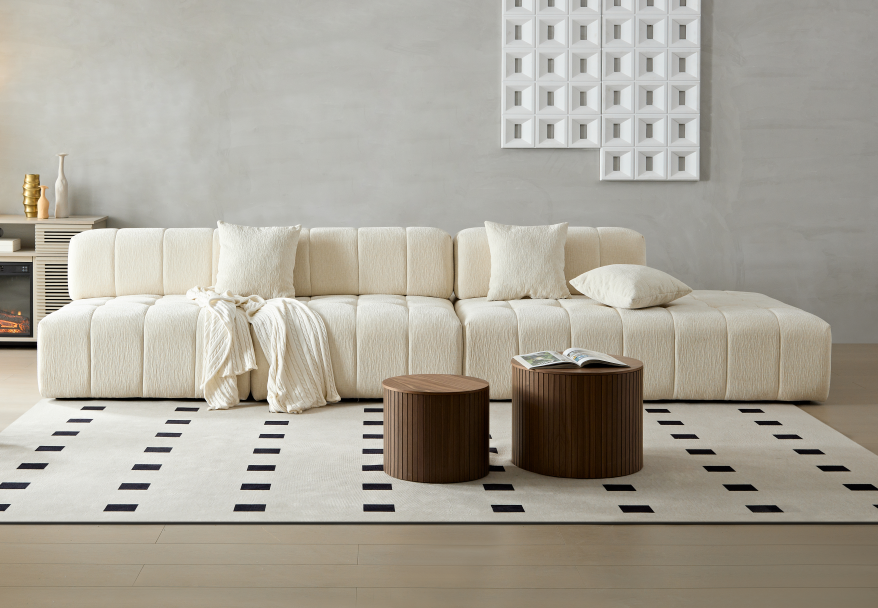 Modern Piano Key White Sofa