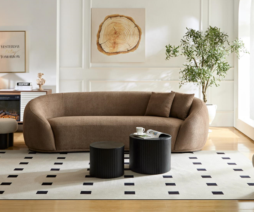 Modern Half Moon White Sofa