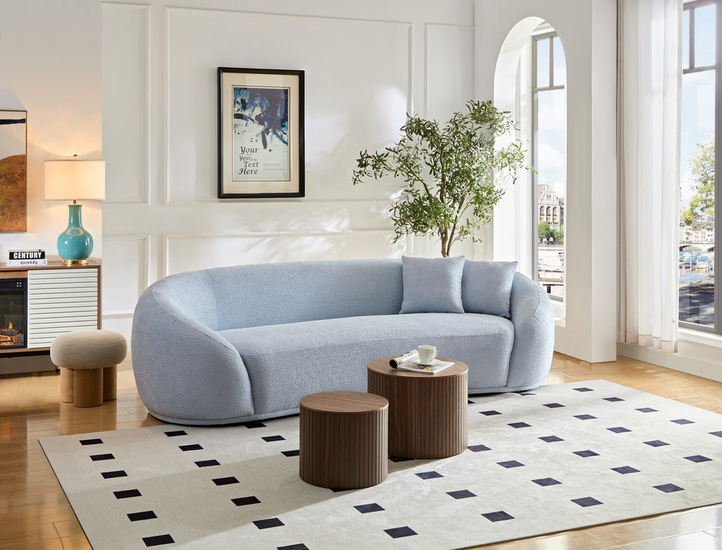 Modern Half Moon White Sofa
