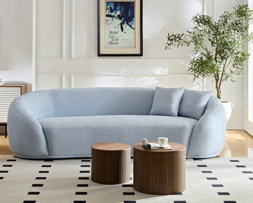 Modern Half Moon White Sofa
