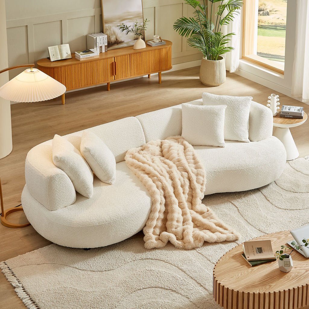 Mid Century Modern Sectional Curved Sofa