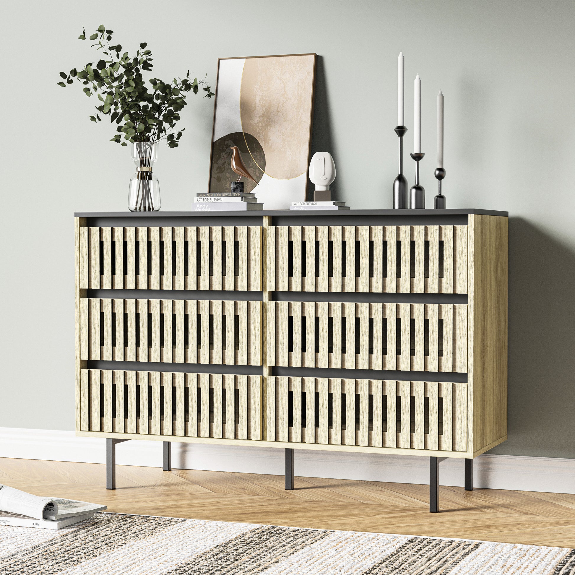 Fluted Storage Cabinet