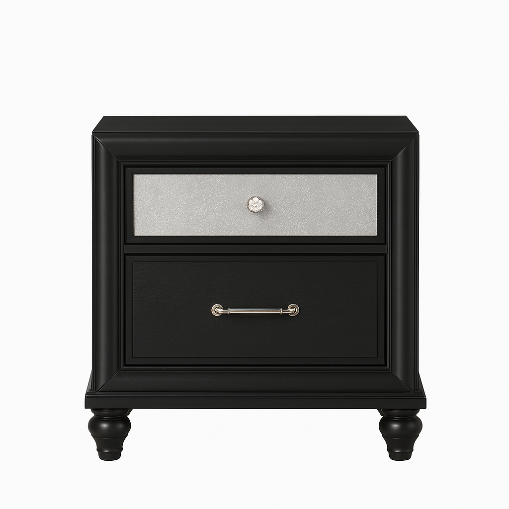 Modern Style Black Silver Finish Storage